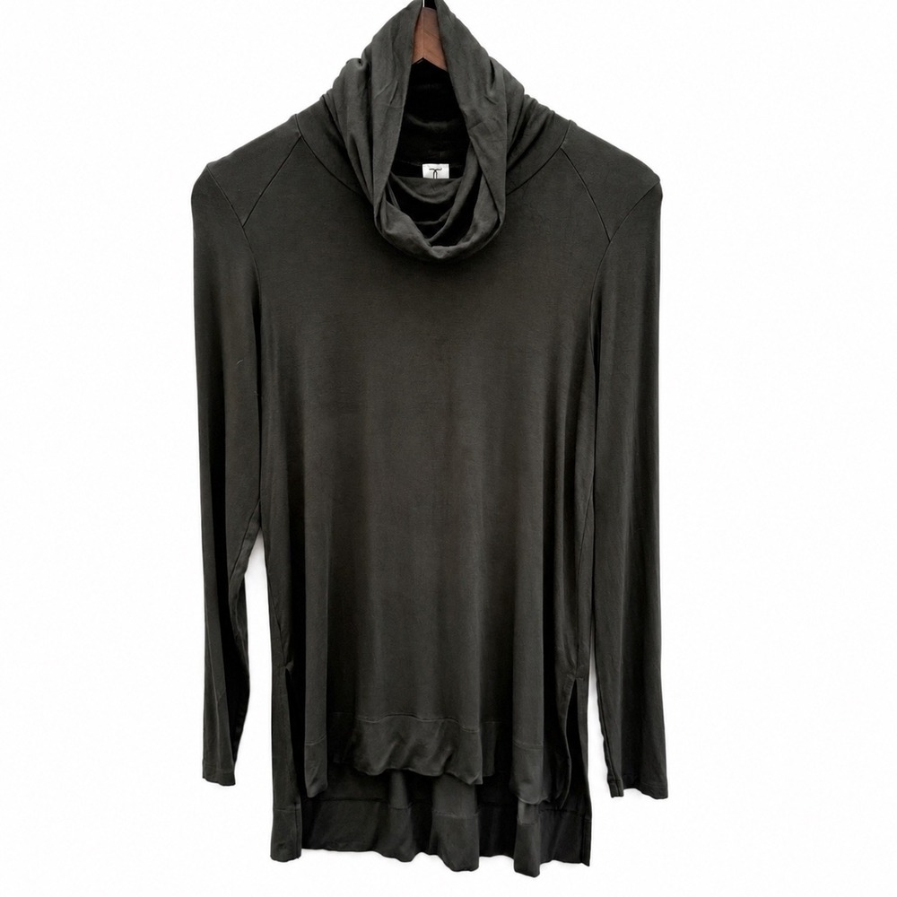 Tristan Cowl Neck Long-sleeve Tee/Tunic Dark Green Size XS